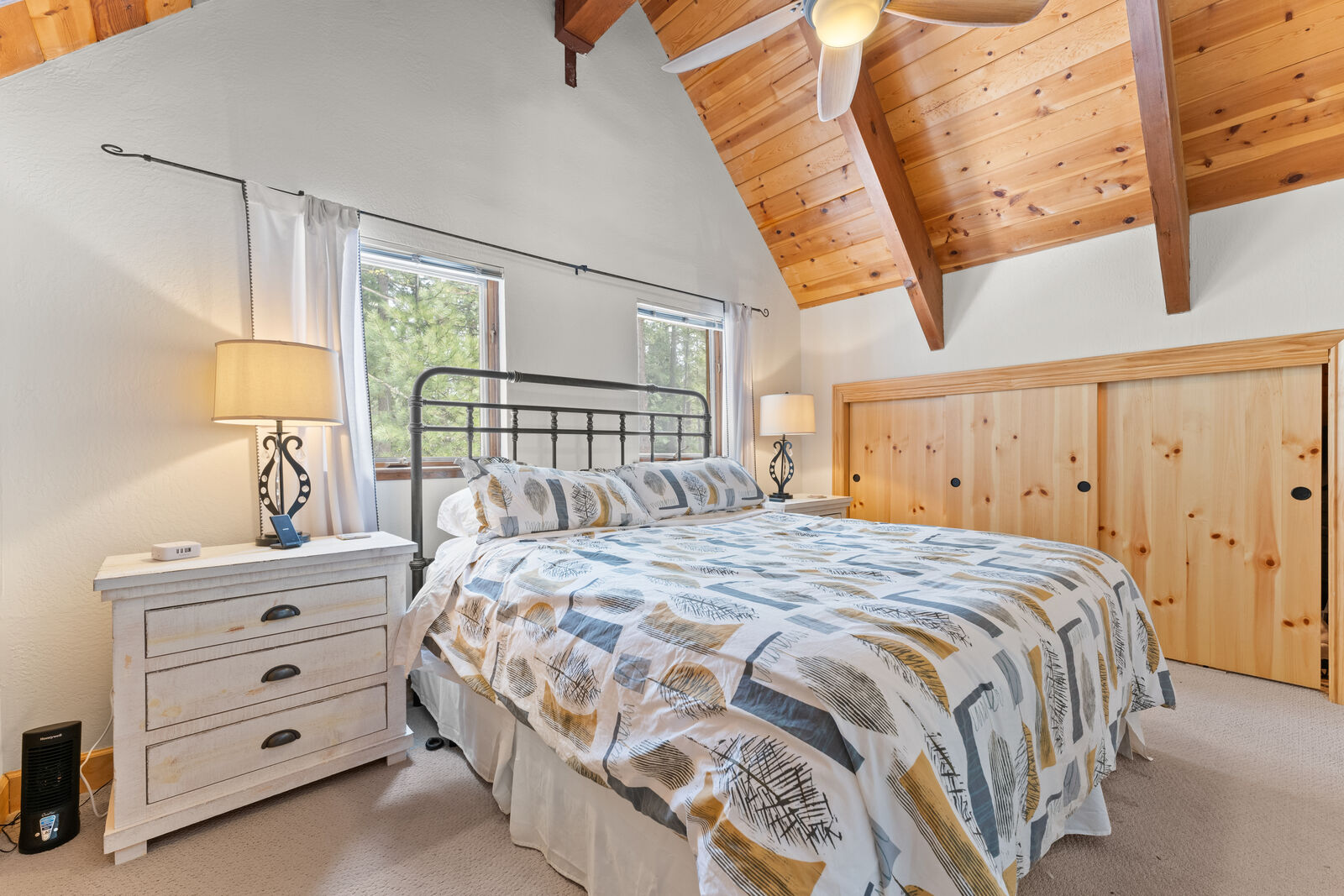 Bedroom with mountain-view window