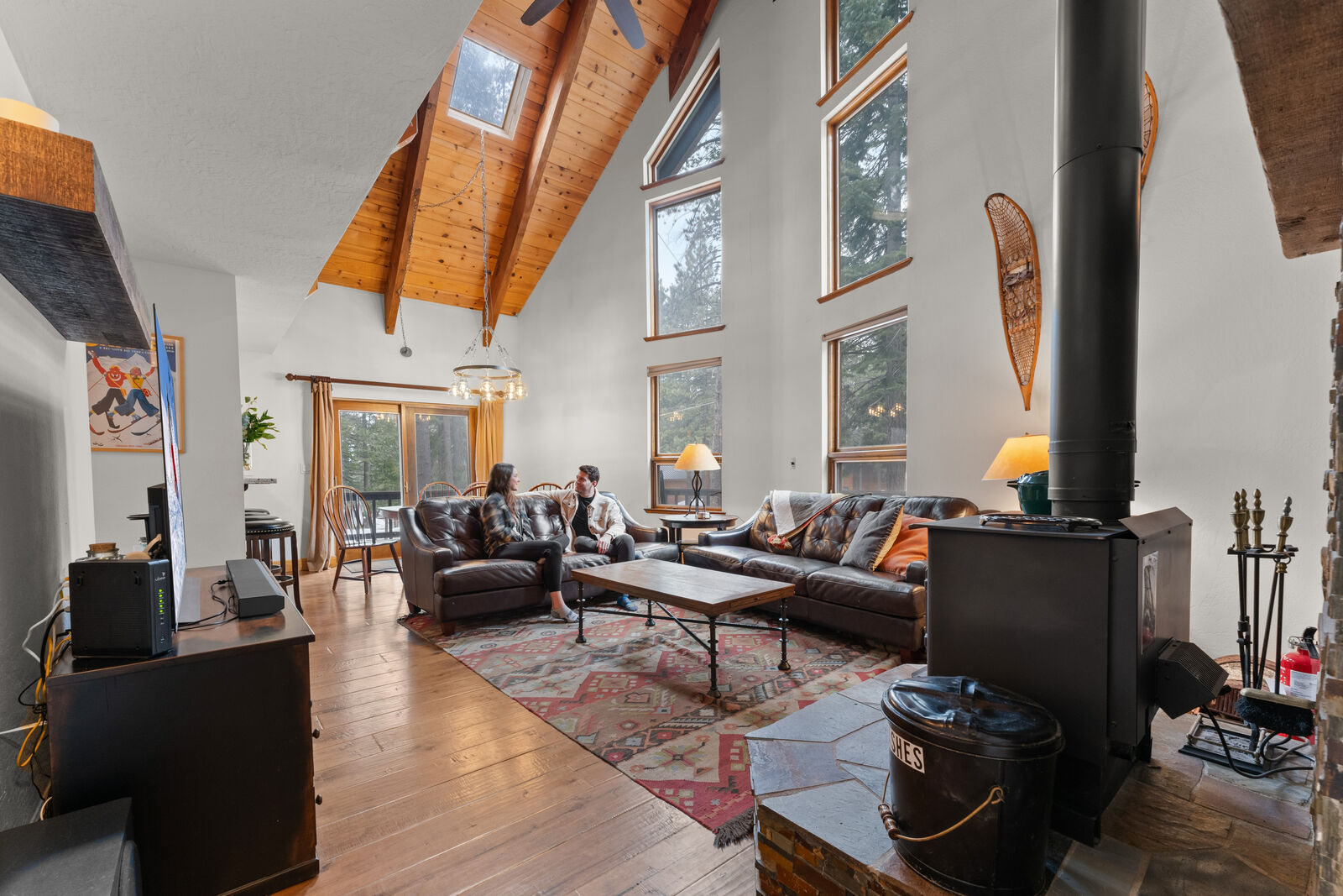Living room with wood stove