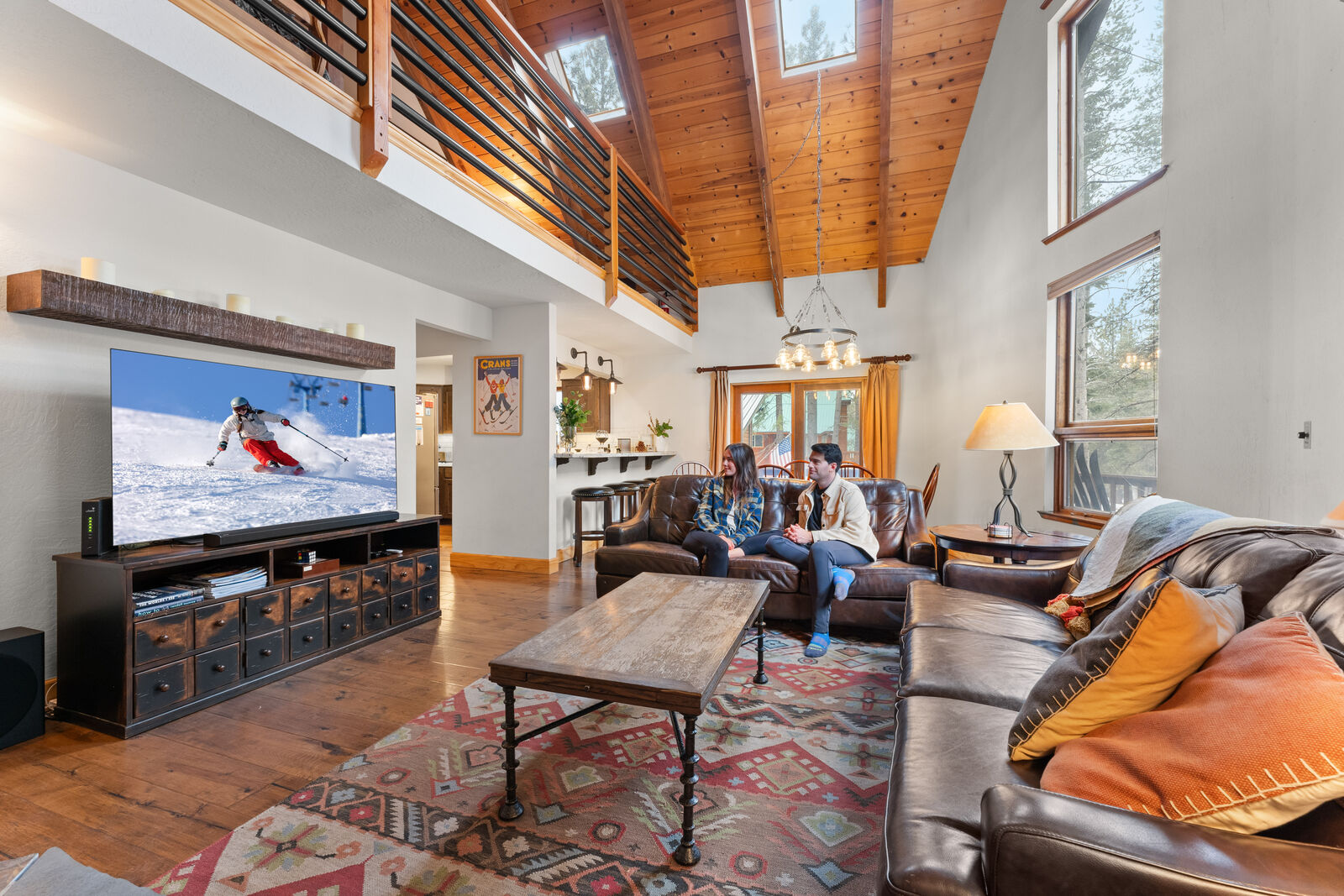 Great room with soaring windows