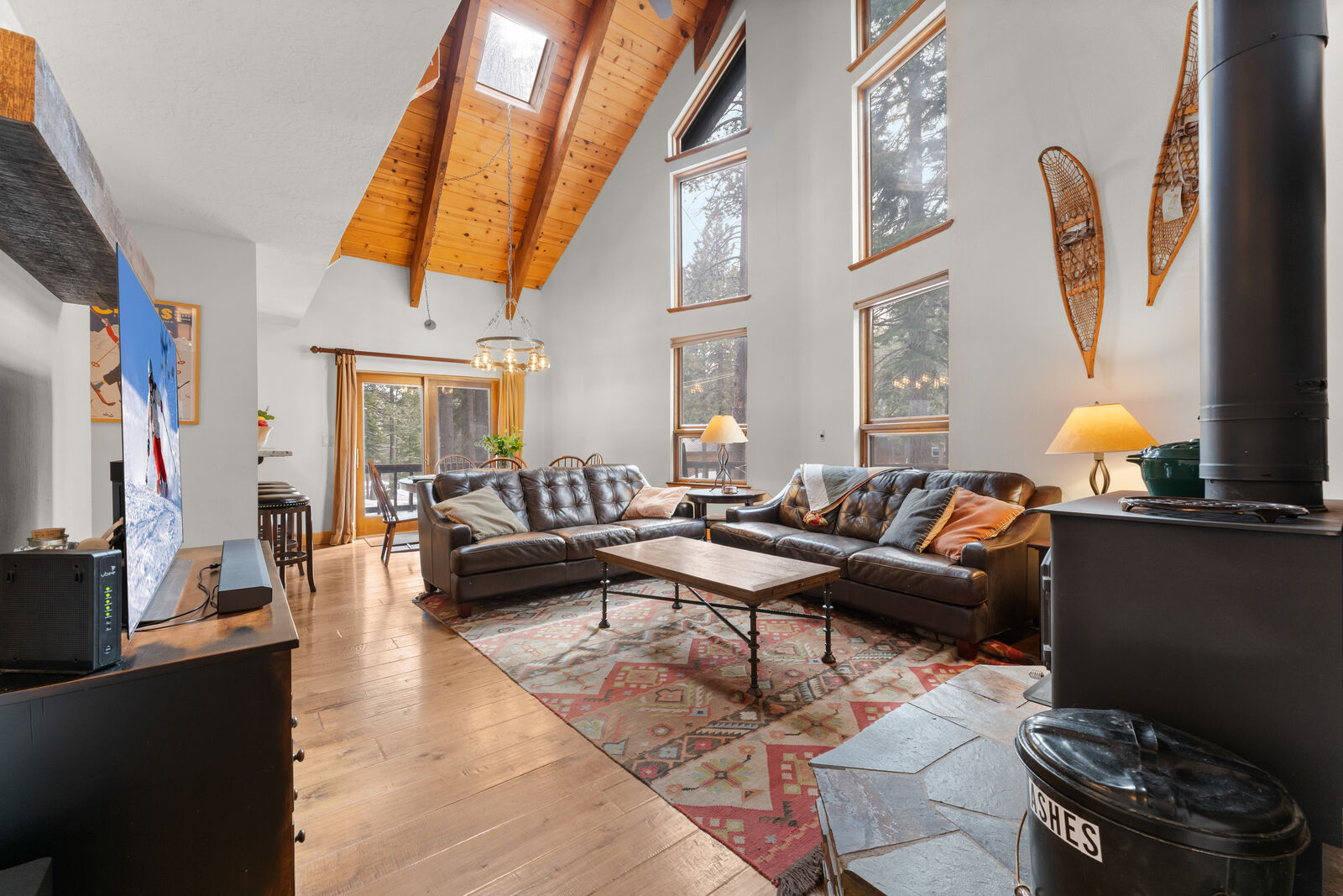 Living room seating by the windows