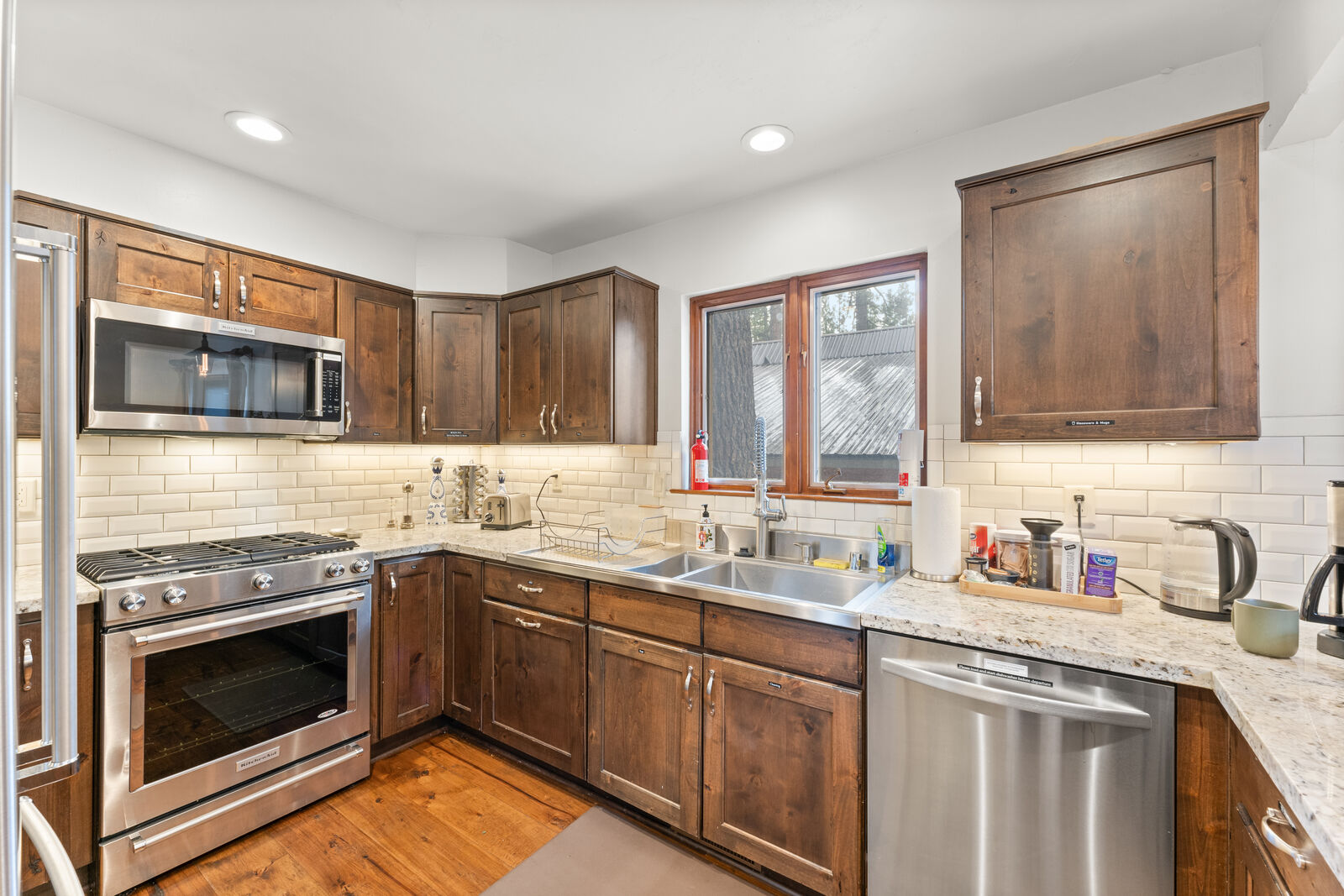 Kitchen with stainless appliances