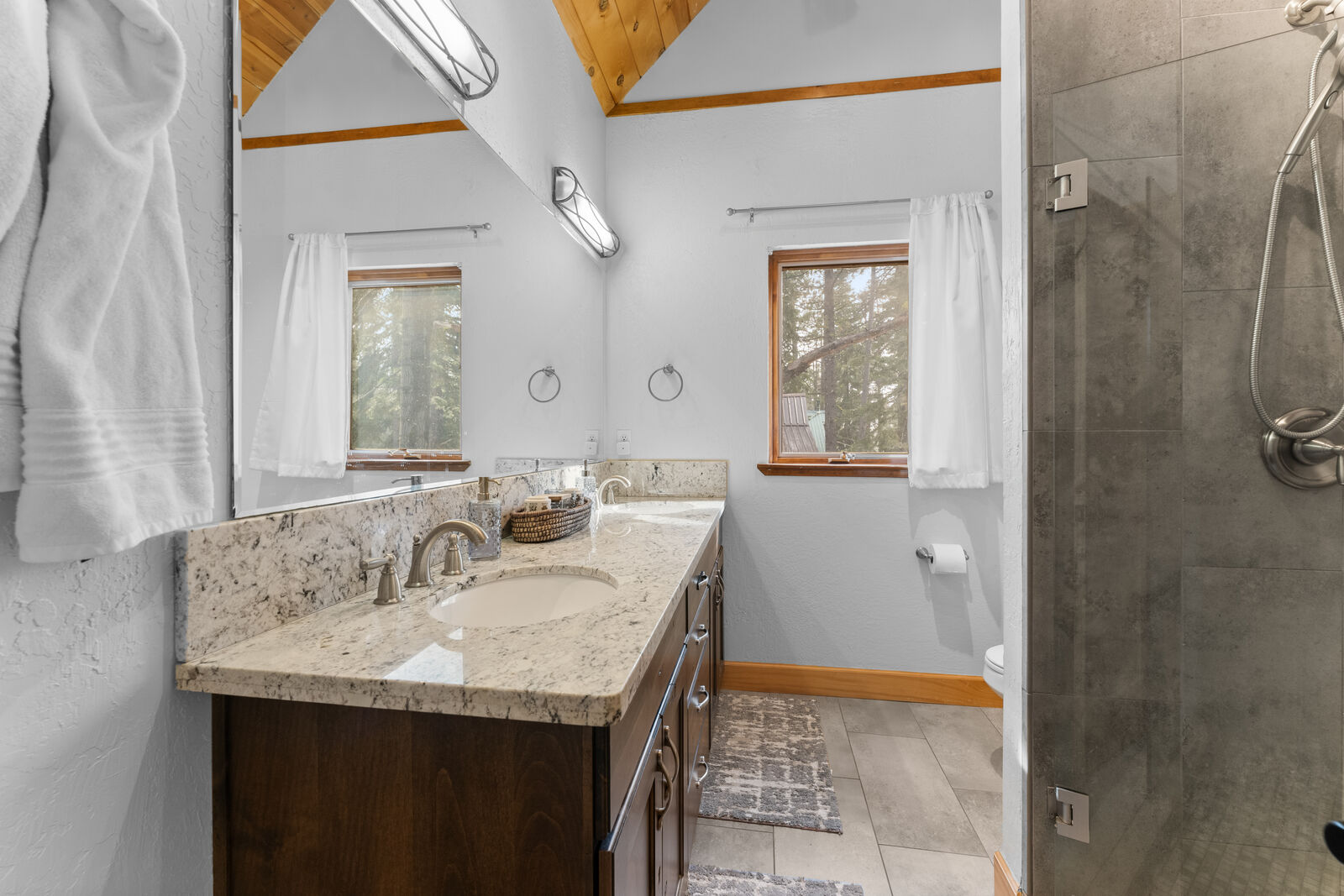 Bathroom with tiled shower